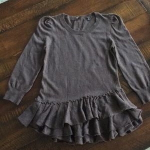 Anthropology Knitted & Knotted Ruffled Sweater.